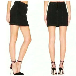 NWT Agolde Black ‘Siouxise Zip Skirt’ Denim Skirt
